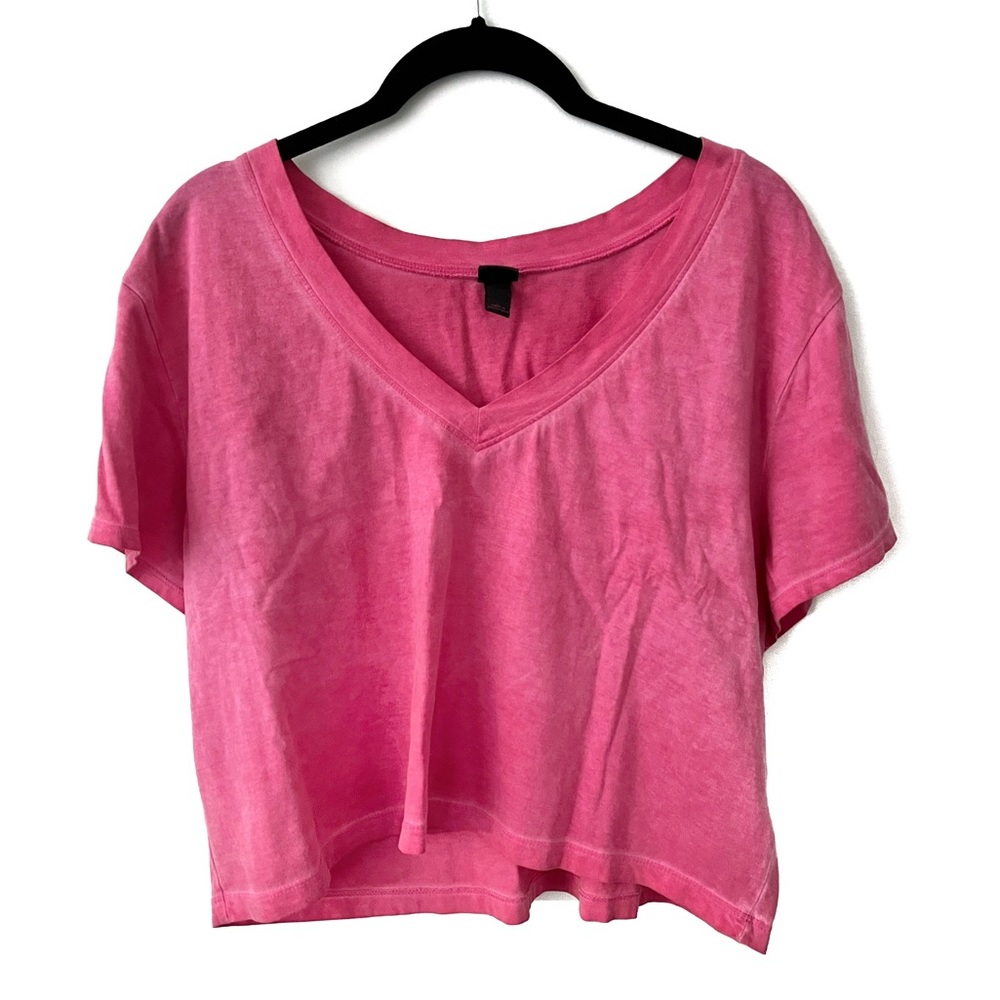 Pink V-Neck Crop Top